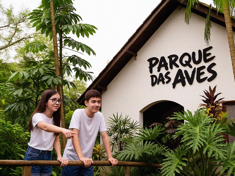 Viagem escolar para o Parque das Aves